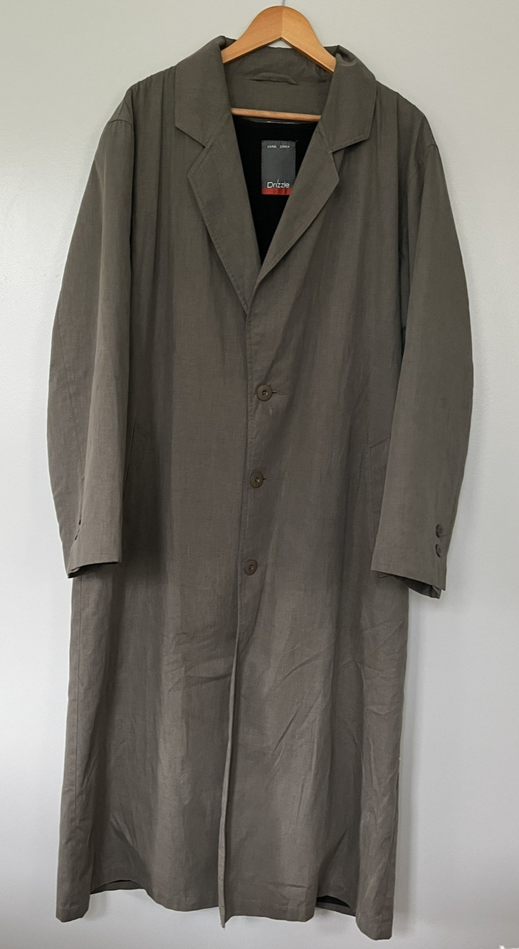Carol Cohen Drizzle Sage Green Long Trench Rain Coat Size 40 Bergdorf Goodman
